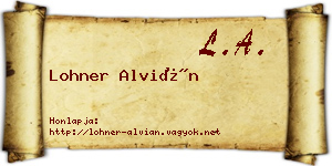 Lohner Alvián névjegykártya